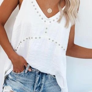 Cotten blend white tank top